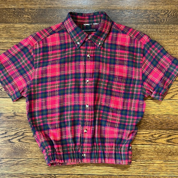 Re Collection Elastic Waist Flannel Shirt Size XS/S - Picture 11 of 13